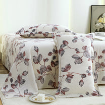 Metro Gold 190 TC Cotton Off White & Mauve Double Bedsheet with Pillow Covers