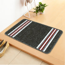 Story@Home 2 Pcs Black Stripes Nylon Anti Skid Doormat