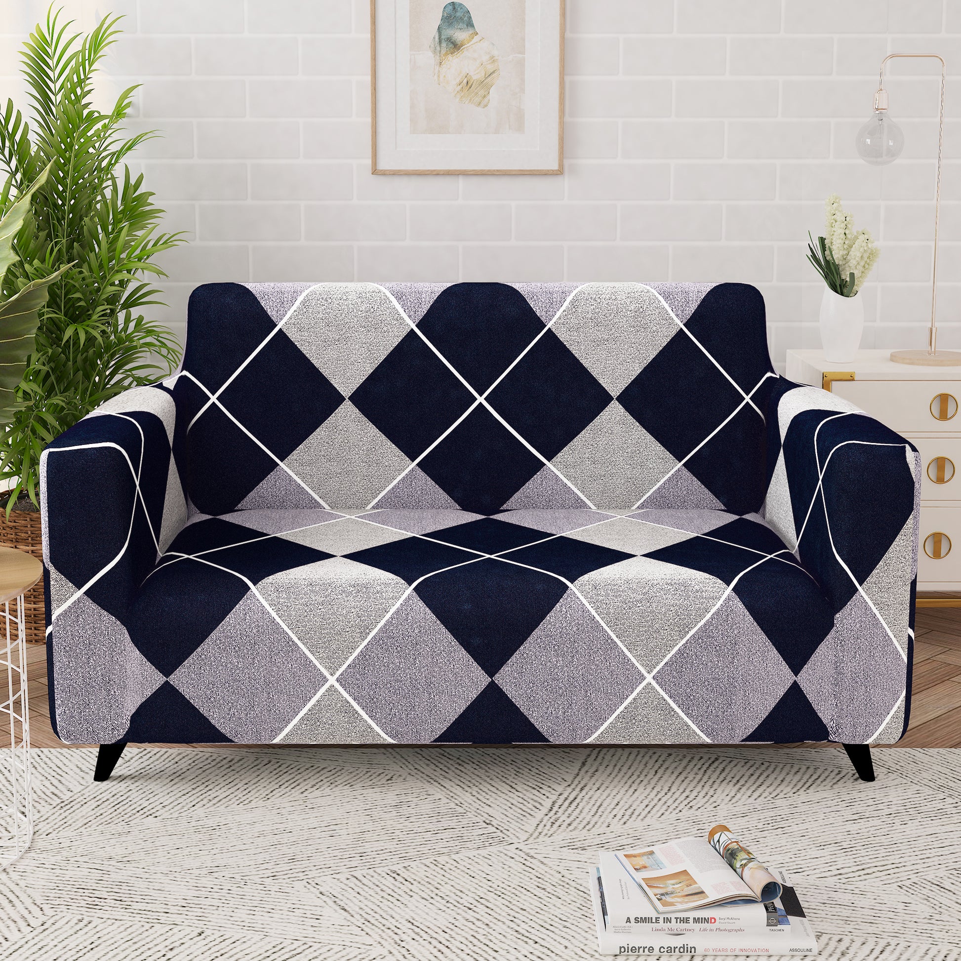 Sofa Cover for Seater – Elastic Stretchable Navy - Main Image