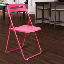 Premium Pink Plastic Folding Leisure Office & Dining Chair