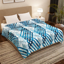 Finley 300 GSM Blue Graphic Double Size Blanket