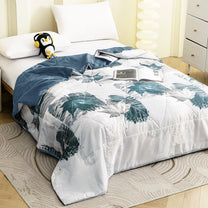 240 GSM White Floral Boho Microfiber Reversible Double Comforter