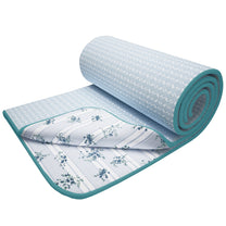 Super Soft Cambric Cotton White & Light Blue Geometric Double Dohar