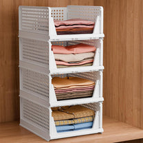 Story@Home White Pack of 4 Foldable Shirt Stacker Box