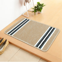 Story@Home 2 Pcs Beige Stripes Nylon Anti Skid Doormat