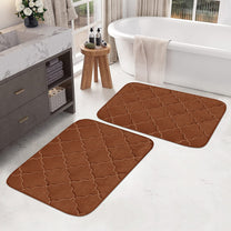 2 Units Encore Memory Foam Quatre Foil Brown Doormat