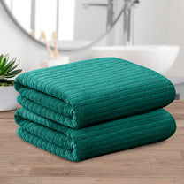 Story@Home 2 Pcs Microfiber Hand Towels - Green