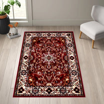 Pink Ethnic Innovia Rug/Carpet with Anti Skid Backing