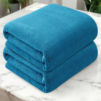 Story@Home 2 Units Microfiber Men Bath Towels - Blue