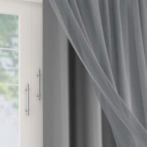 2 Pcs Blackout Serene Duo Grey Solid Window/Door/Semi Long Door/Long Door Curtains