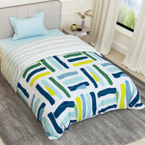 180 GSM White Abstract Microfiber Fusion Reversible Single Comforter