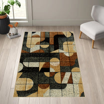 Grey Abstract Innovia Rug/Carpet with Anti Skid Backing