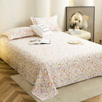 Story@home 300 TC Air Cotton Microfiber Multicolor King Size Floral Bedsheet with 2 Pillow Covers