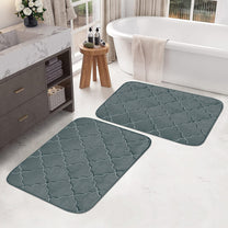 2 Units Encore Memory Foam Quatre Foil Grey Doormat