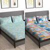 Story@Home 2 Pcs Arena Microfiber Double Bedsheets Combo With 4 Pillow Covers - Mint Green & Multicolor