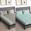 Story@Home 2 Pcs Arena Microfiber Double Bedsheets Combo With 4 Pillow Covers - Grey & Mint Green