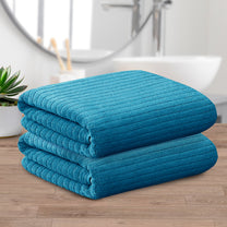 Story@Home 2 Pcs Microfiber Hand Towels - Blue