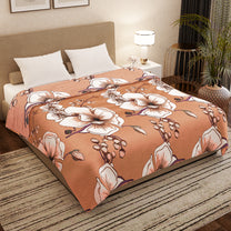 Finley 300 GSM Brown Floral Double Size Blanket