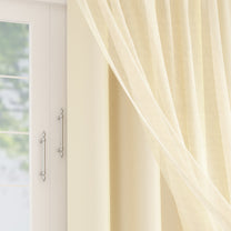 2 Pcs Blackout Serene Duo Cream Solid Window/Door/Semi Long Door/Long Door Curtains