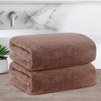Story@Home Light Brown 2 Units Microfiber Bath Towels For Men, Women & Kids
