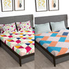 Story@Home 2 Pcs Arena Microfiber Double Bedsheets Combo With 4 Pillow Covers - Multicolor & Peach