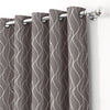 2 Pcs Blackout Foil Grey & Silver Curvy Line Dots Window/Door/Long Door Curtains