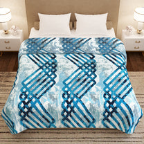 Finley 300 GSM Blue Graphic Double Size Blanket