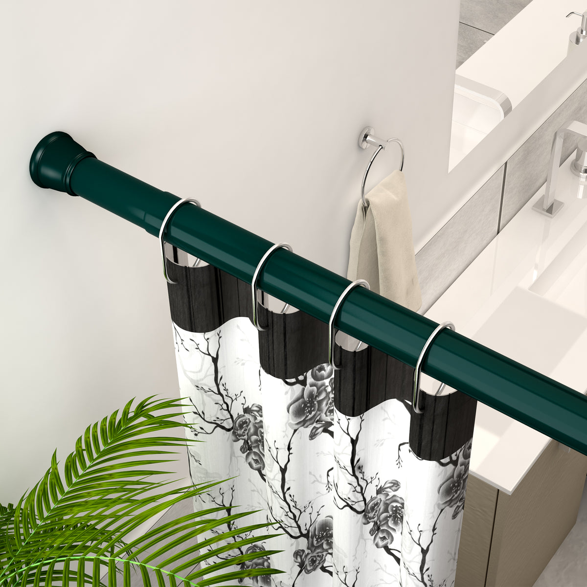 Extendable Shower Rod Modern Simple Lightweight Adjustable Extendable Stable Shower rod - Gr ...