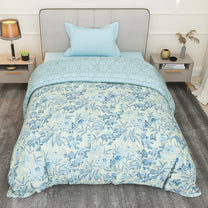 180 GSM Cream Floral Microfiber Fusion Reversible Double / Single Comforter