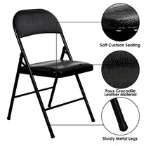 Padded Black Metal Cafe /Kitchen/ Garden and Outdoor Folding Chair
