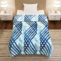 Finley 300 GSM Blue Graphic Single Size Blanket