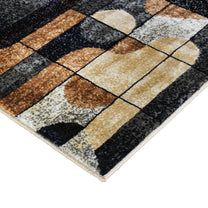 Grey Abstract Innovia Rug/Carpet with Anti Skid Backing