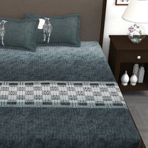 Forever 240 TC Abstract Grey Cotton King Size Bedsheet