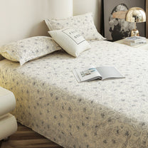 Story@home 300 TC Cloud Cotton Microfiber White King Size Floral Bedsheet with 2 Pillow Covers