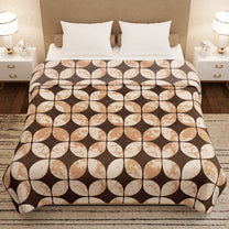 Finley 300 GSM Beige Geometric Double Size Blanket