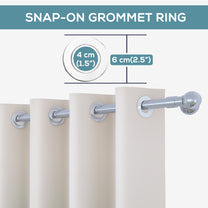 2 Pcs Blackout Foil Cyan Blue & Light Grey Gradient Window/Door/Semi Long Door/Long Door Curtains