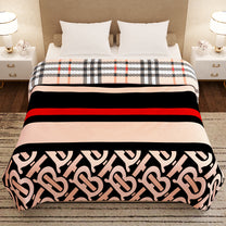 Finley 300 GSM Beige & Black Graphic Double Size Blanket