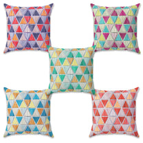 Story@Home Multicolor Geometric Polyester 5 Units of Helio Cushion Covers