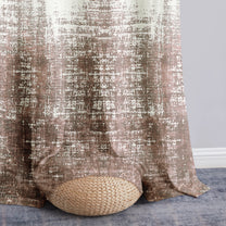 2 Pcs Mud Brown & Ivory Sheer Window / Door / Semi Long Door/ Long Door Curtains