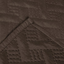 Sofa Throw Cover Combo – 2 Pcs 1 Seater and 1 Pc 3 Seater Brown Solid Pattern with Pocket by Story@Home