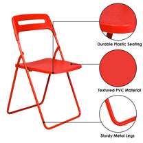 Premium Red Plastic Folding Leisure Office & Dining Chair