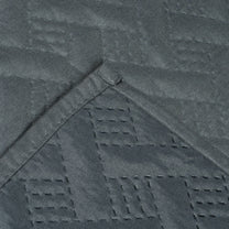 Sofa Throw Cover Combo – 2 Pcs 1 Seater and 1 Pc 3 Seater Grey Solid Pattern with Pocket by Story@Home