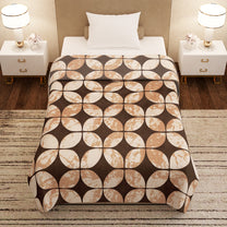 Finley 300 GSM Beige Geometric Single Size Blanket