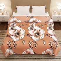 Finley 300 GSM Brown Floral Double Size Blanket