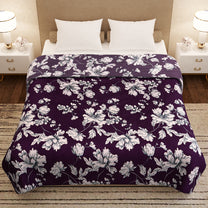 Finley 300 GSM Purple Floral Double Size Blanket