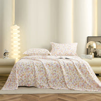 Story@home 300 TC Air Cotton Microfiber Multicolor King Size Floral Bedsheet with 2 Pillow Covers