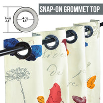 2 Pcs 300GSM Periwinkle Bohemian Cotton Canvas Curtain Window/Door/Semi Long Door/Long Door Curtains