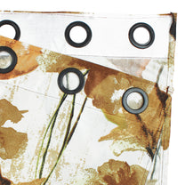 2 Pcs Brown Nature Floral Print Polyester Window / Door Curtains