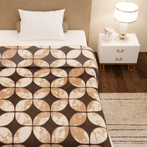 Finley 300 GSM Beige Geometric Single Size Blanket