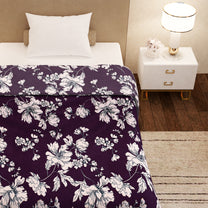 Finley 300 GSM Purple Floral Single Size Blanket